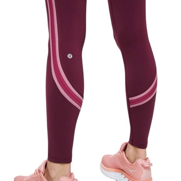 Lululemon Run Crew Tight *28"Deep Ruby / Star Ruby / Figue size 10 - Picture 4 of 10